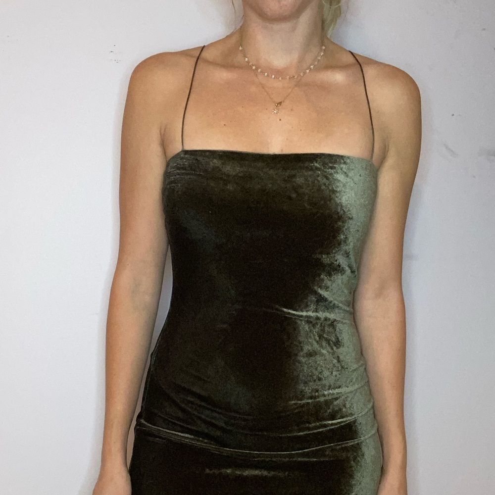 Olive Green Party Dress!